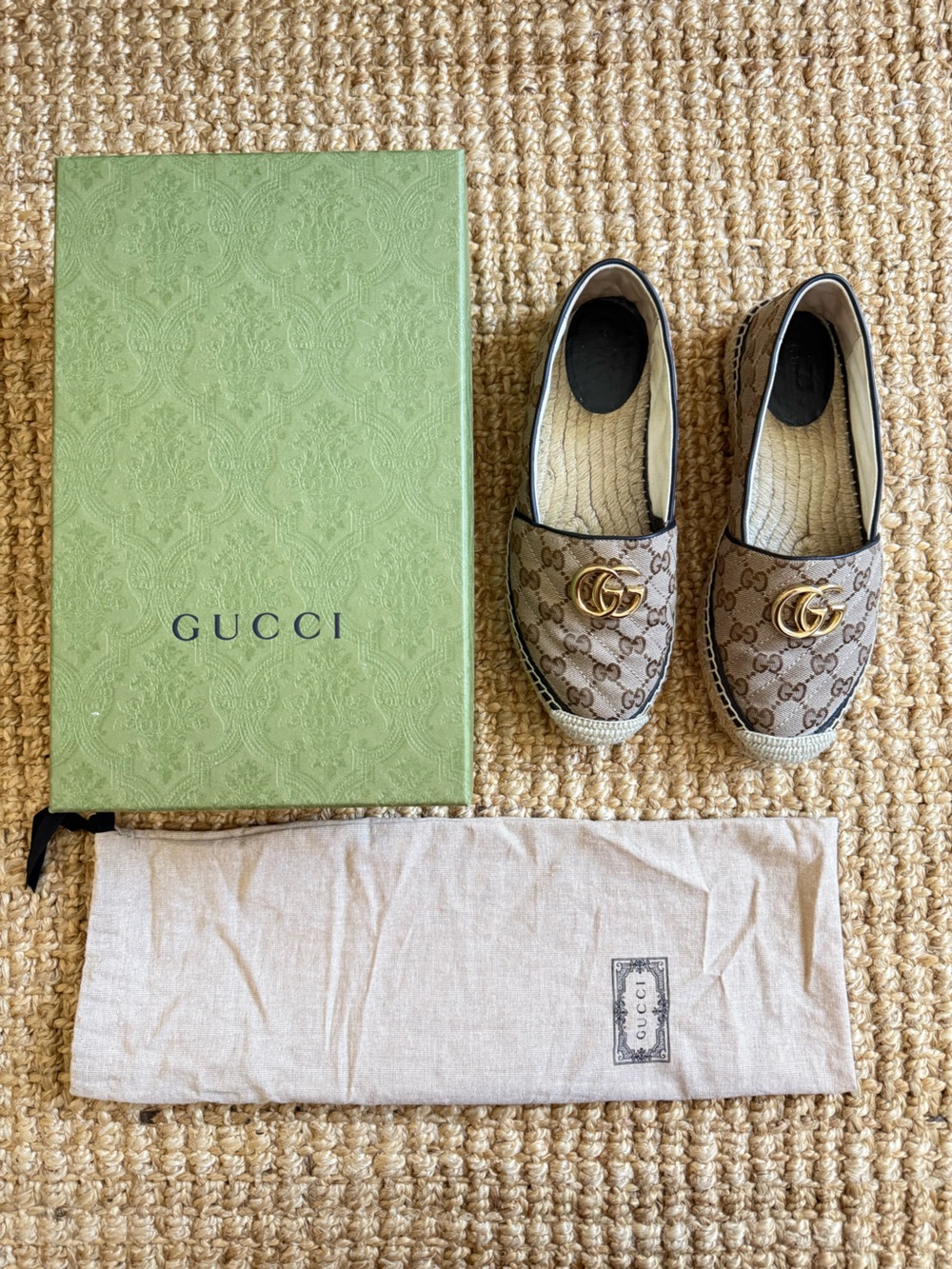 GUCCI Women’s GG Canvas Espadrilles | Size 38
